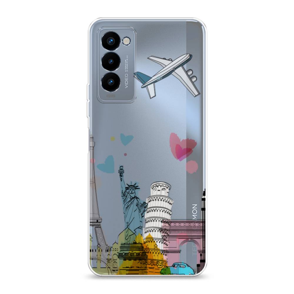 

Чехол Awog на Tecno Camon 18P "Самолет путешествий", Разноцветный, 300750-10