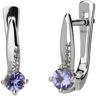 

Серьги из платины с топазом/танзанитом Эстет 01С395829-1, 01С395829-1