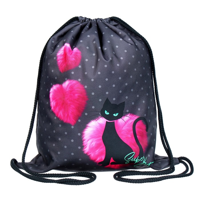 

Мешок для обуви Stavia плотность 600D водооталкивающий Черная кошка розовый 435х360 мм, Черная кошка