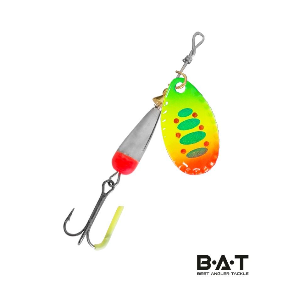 

Блесна для рыбалки вертушка BAT VIBROBULLET №1, 6 гр.. 30mm. #107, Серебристый;красный;оранжевый;зеленый;желтый, VIBROBULLET