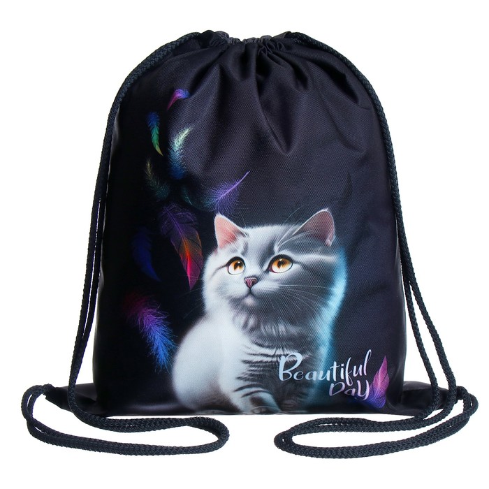 

Мешок для обуви Stavia плотность 600D водооталкивающий Кот и перья 435х360 мм, Кот и перья