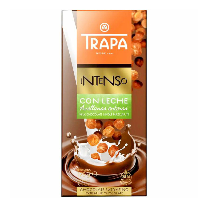Шоколад Trapa горький с цельным фундуком 70% 175 г