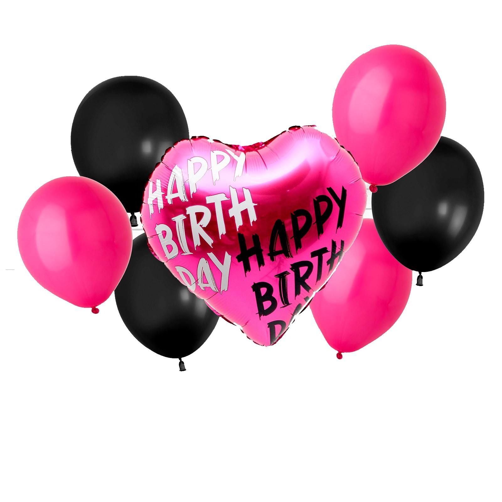 

Набор шаров "Happy birthday", латекс, фольга набор 7 шт., Розовый;черный