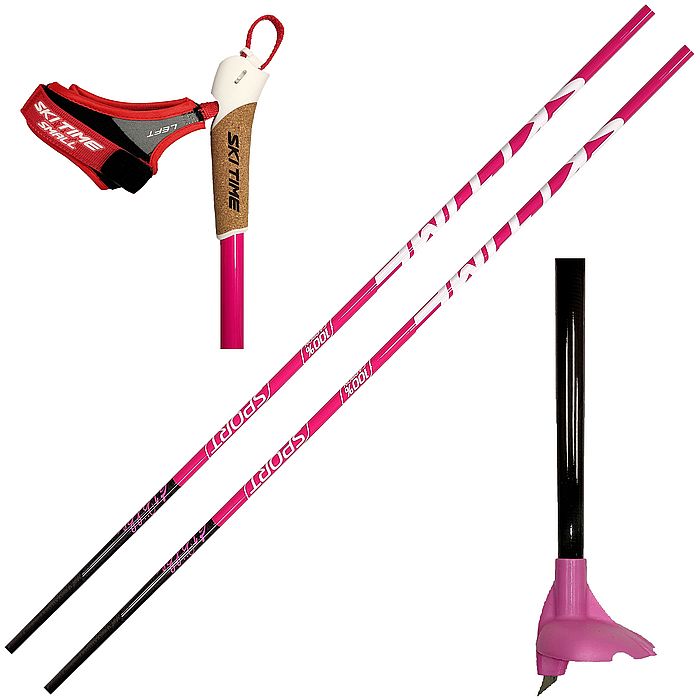 Лыжные палки SKI TIME Progressive Sport Карбон 100% розовый 157,5