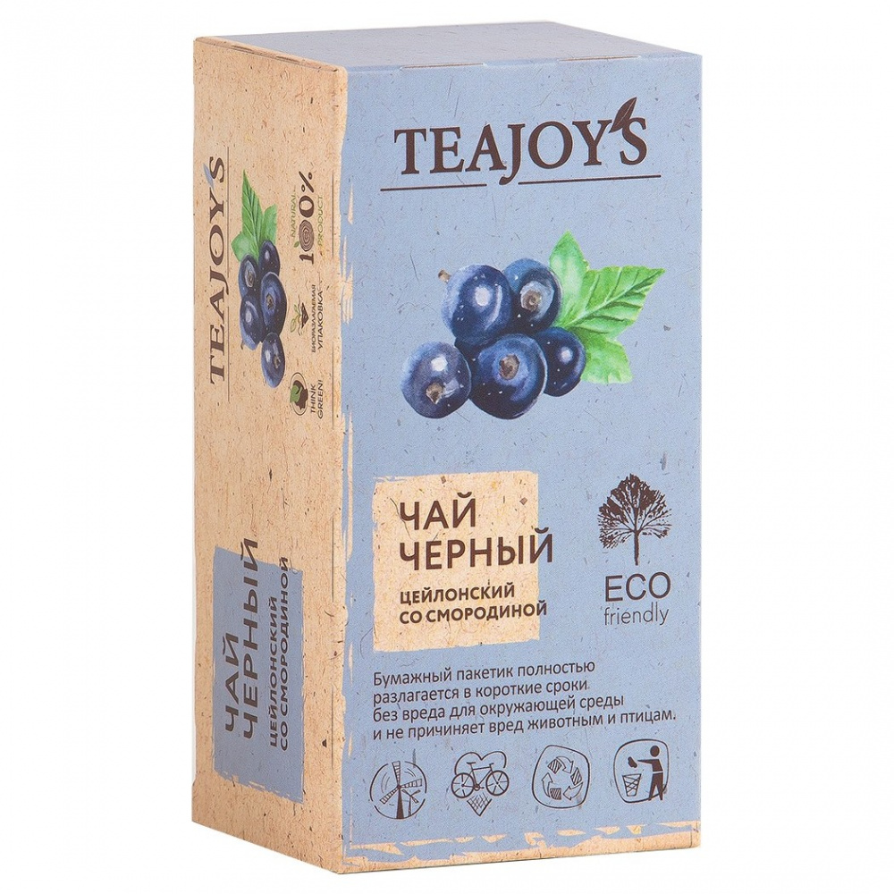 

Чай TeaJoy'S "Цейлонский со смородиной", черный с добавками, 25 сашетов