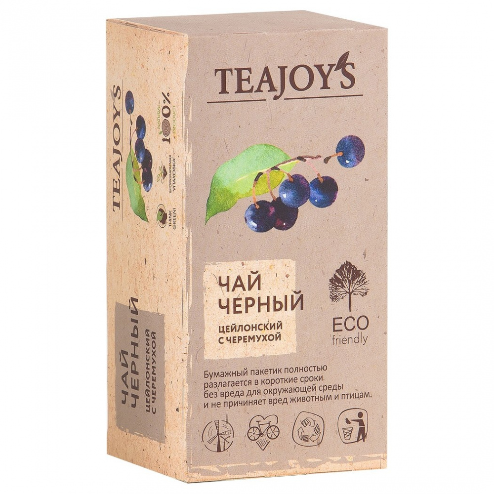 

Чай TeaJoy'S "Цейлонский с черемухой", черный с добавками, 25 сашетов