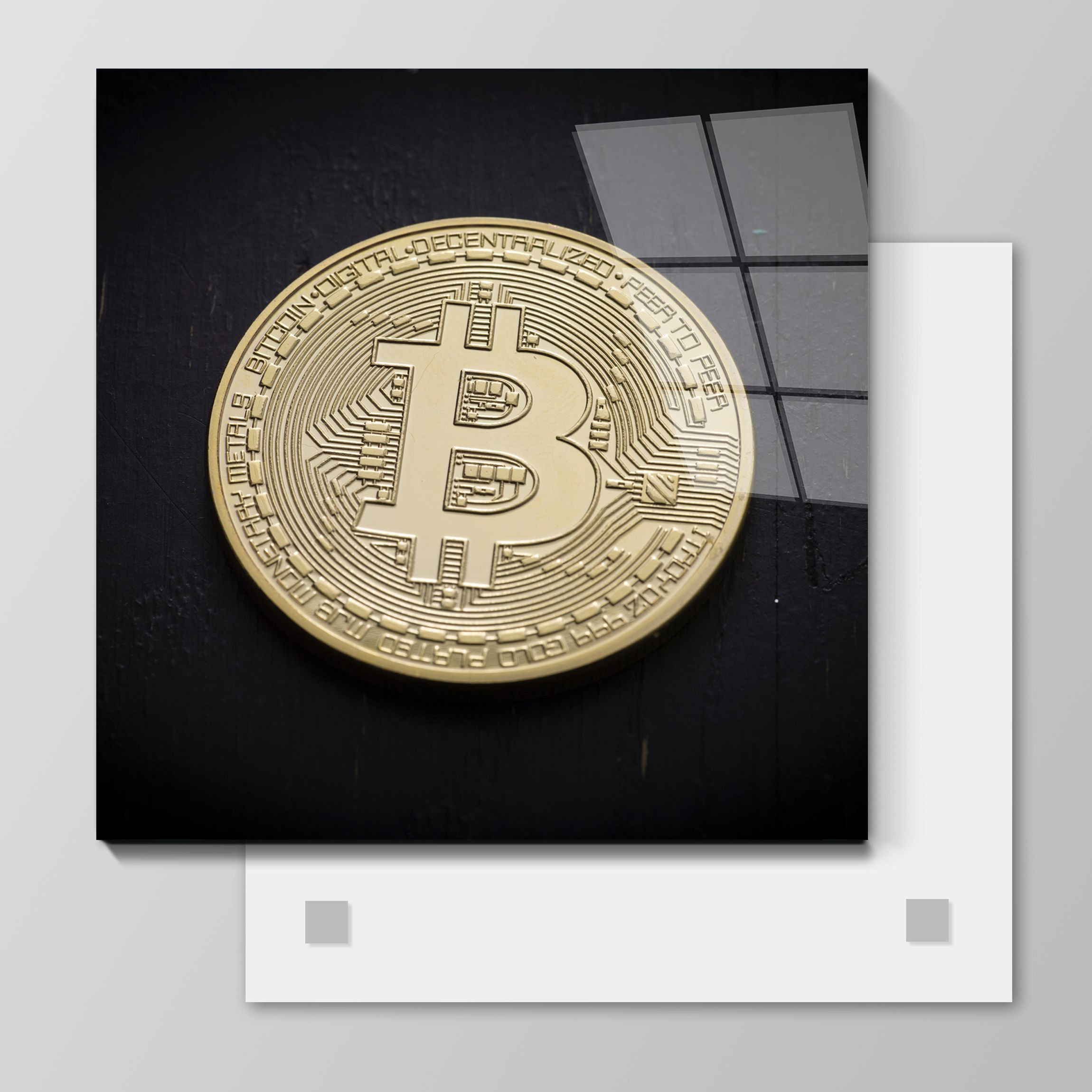 

Картина на стекле Монета биткоин 90х90 см 594710542, 594710542