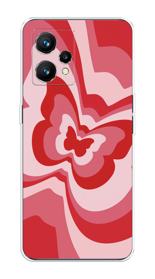 

Чехол на Realme 9 4G "Бабочка в стиле хиппи", Красный;розовый, 258750-1