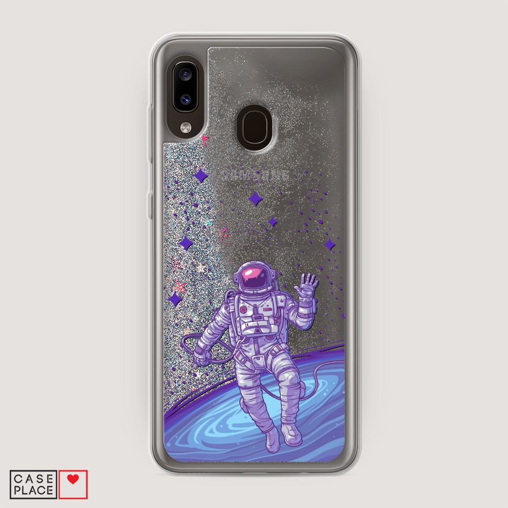 

Жидкий чехол с блестками "Космонавт в открытом космосе" на Samsung Galaxy A30, 27591-1