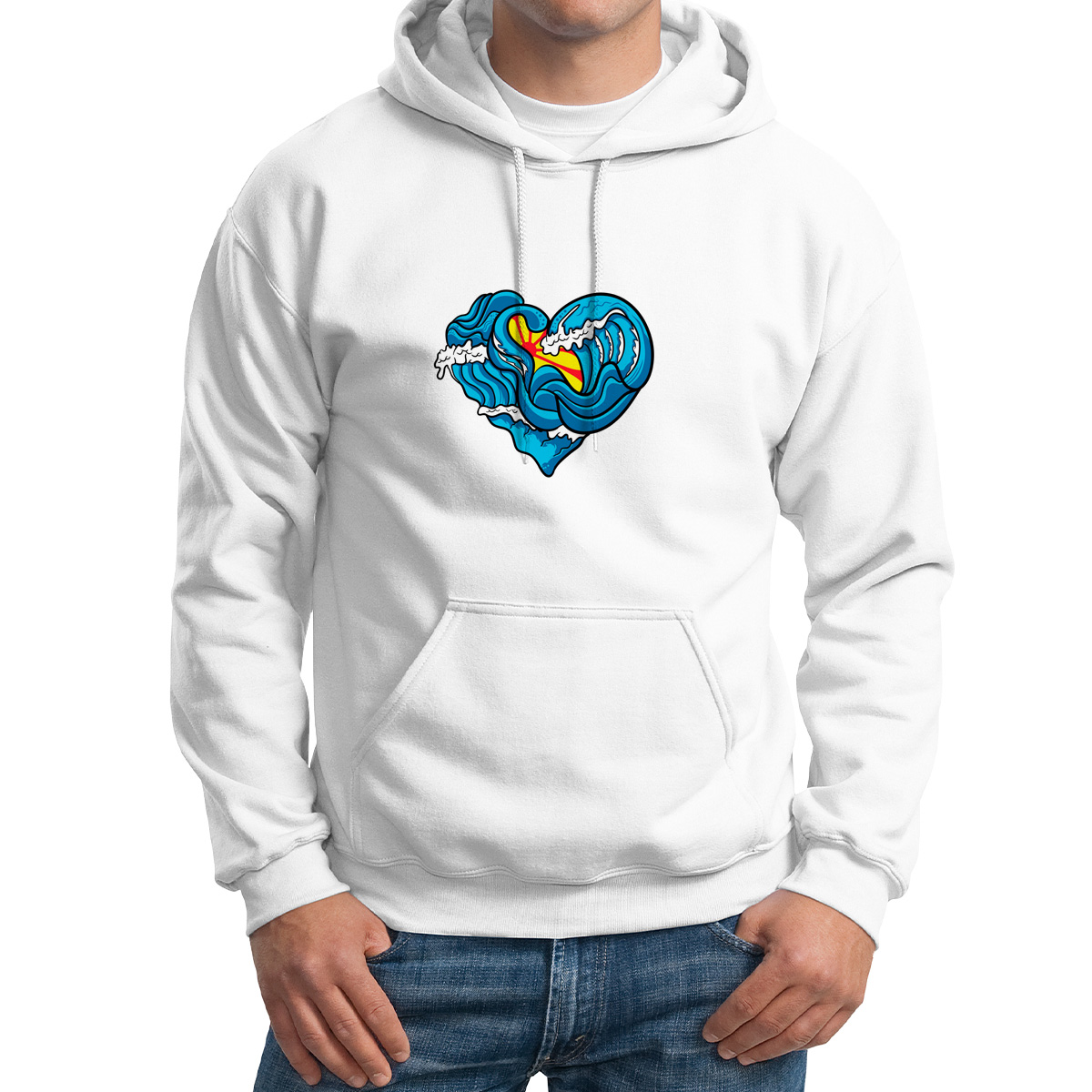 

Худи унисекс CoolPodarok Илюстрация. Сердце в море белое 50 RU, M0501673