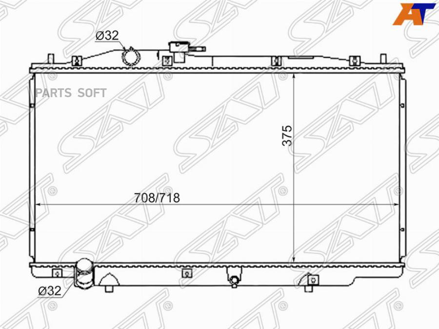 

SAT Радиатор HONDA INSPIRE 03-07/ACCORD сингап. J30A/ACURA TL 2.5/3.2 03-07