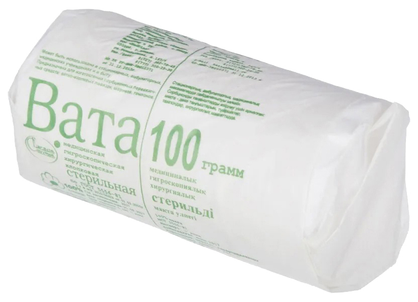 

Вата хирургическая стерильная 100г, 3шт, Белый