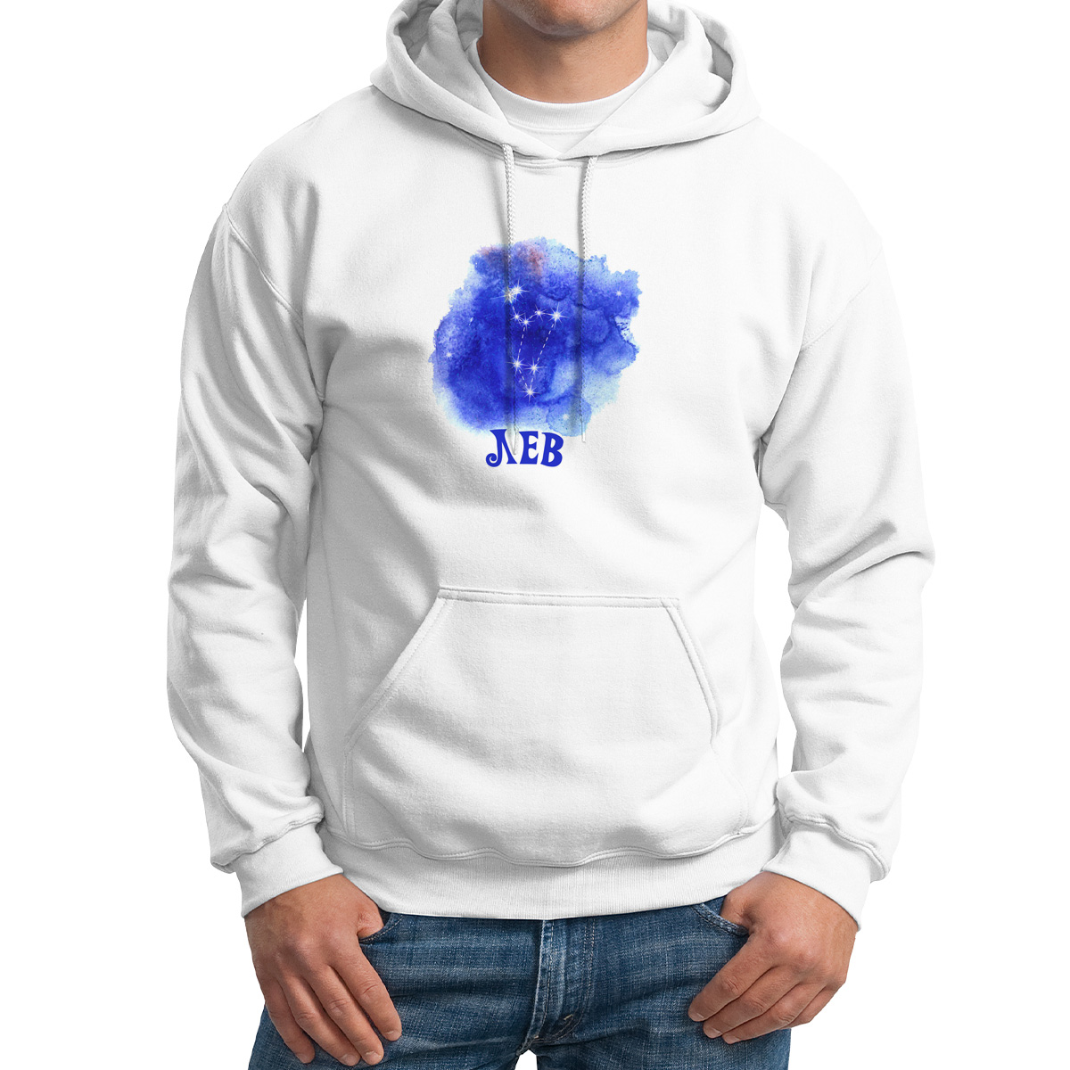

Худи унисекс CoolPodarok Знаки зодиака.Лев белое 50 RU, Белый, M0501638