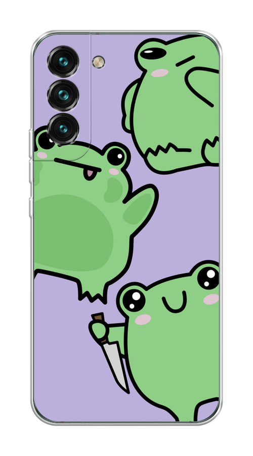 

Чехол на Samsung Galaxy S22 "Опасные лягушата", Фиолетовый;зеленый;черный, 2103850-1