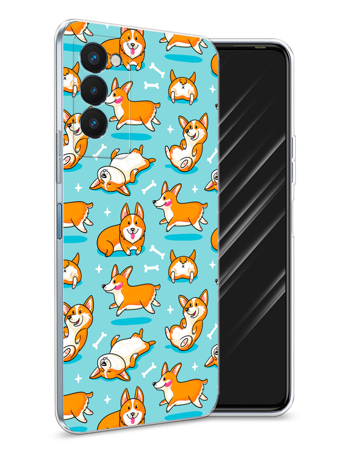 

Чехол Awog на Tecno Camon 18P "Веселые корги", Разноцветный, 300750-2
