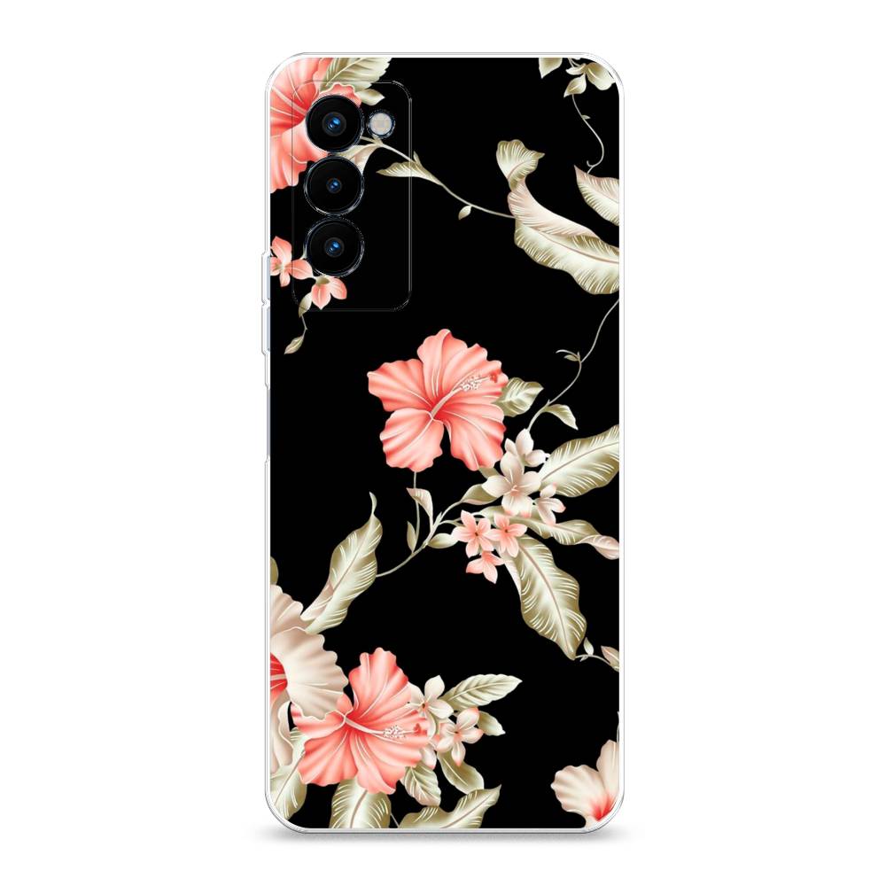 

Чехол Awog на Tecno Camon 18P "Цветы на черном", Разноцветный, 300750-8