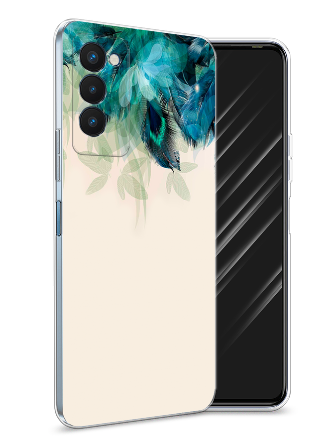 

Чехол Awog на Tecno Camon 18P "Перья голубого цвета", Разноцветный, 300750-2