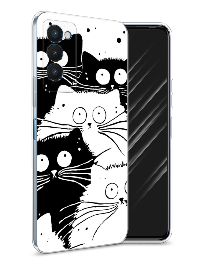 

Чехол Awog на Tecno Camon 18P "Коты черно-белые", Разноцветный, 300750-2