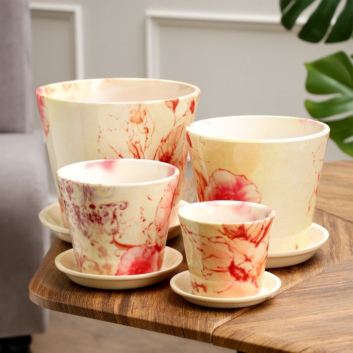 

Цветочный горшок 9907734 3,2 л разноцветный 4 шт.