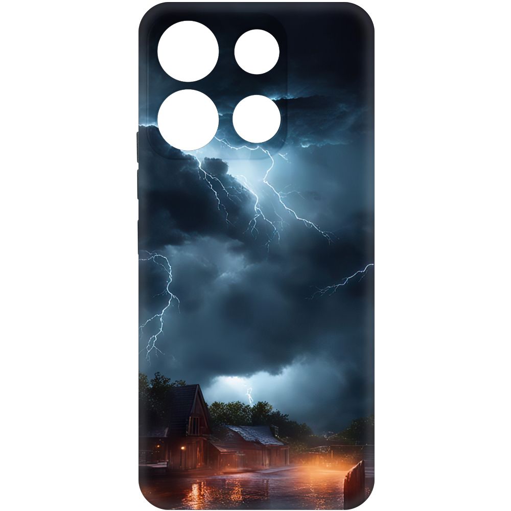 

Чехол-накладка Krutoff Soft Case Ночная гроза для Itel A60 черный