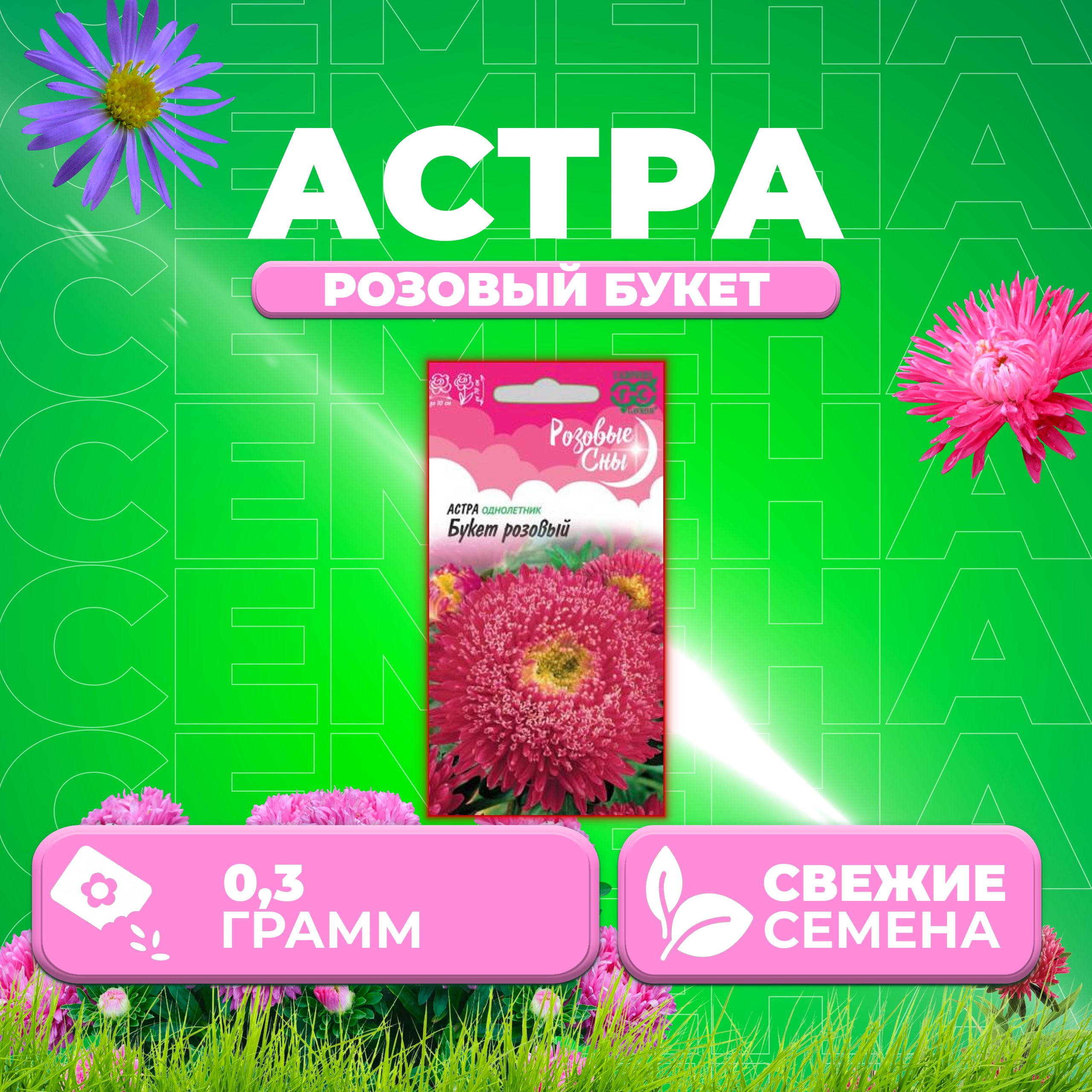 

Семена Астра Букет розовый, 0,3г, Гавриш, Розовые сны (1 уп)
