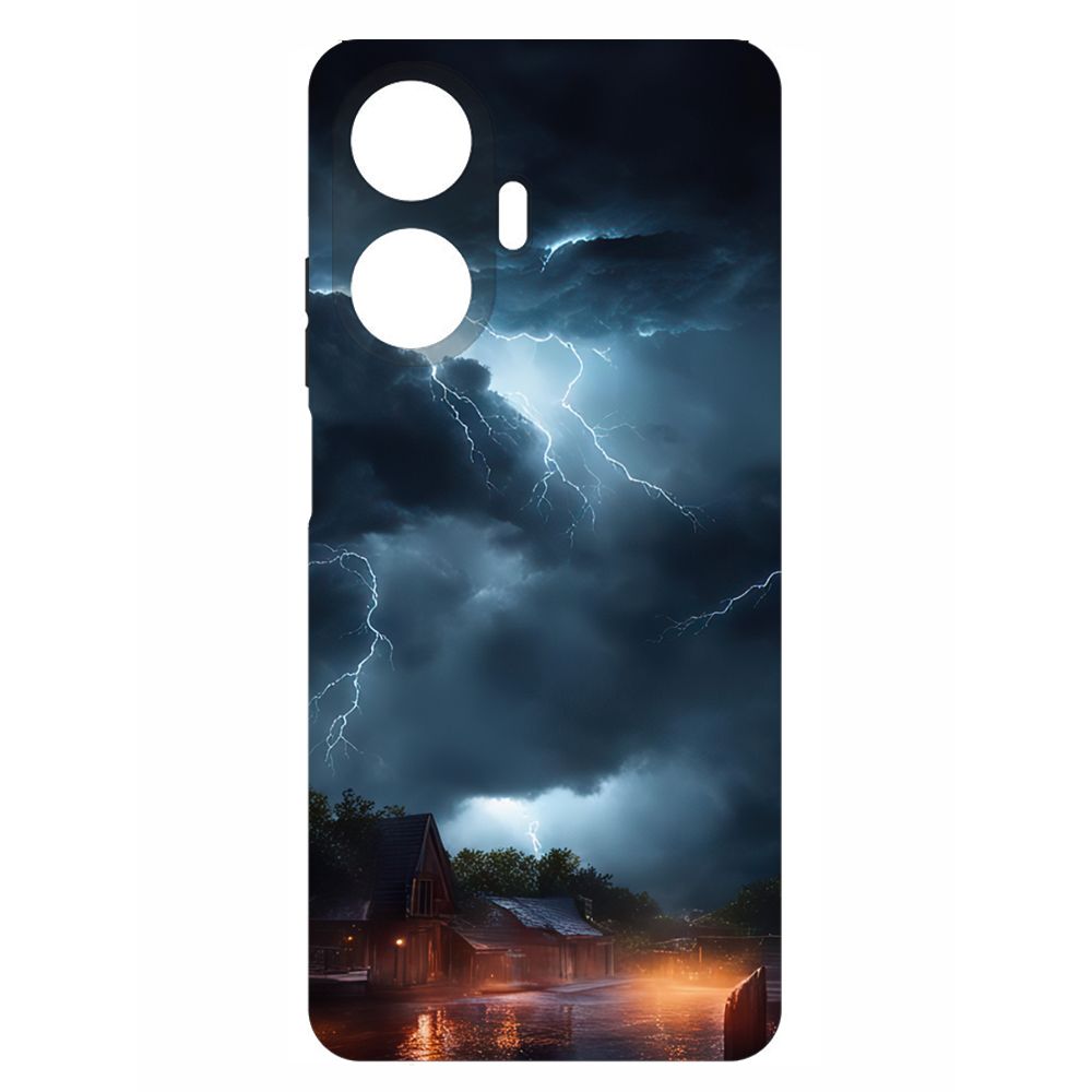 

Чехол-накладка Krutoff Soft Case Ночная гроза для Realme C55 черный