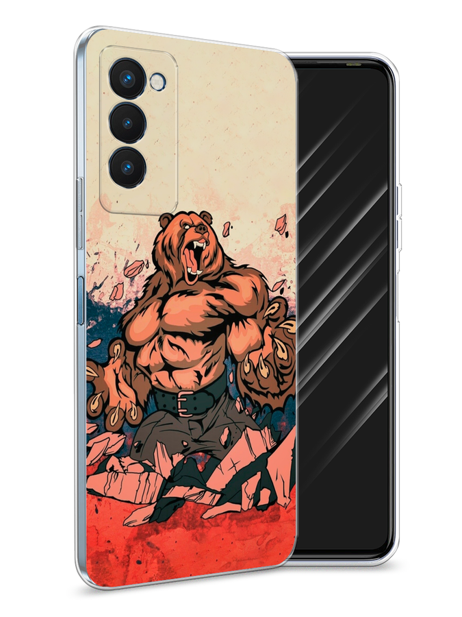

Чехол Awog на Tecno Camon 18P "Медведь с флагом РФ", Разноцветный, 300750-2