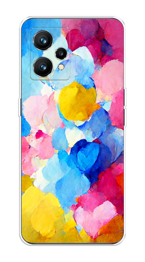 

Чехол на Realme 9 4G "Яркие пятна", Синий;голубой;желтый;розовый, 258750-1