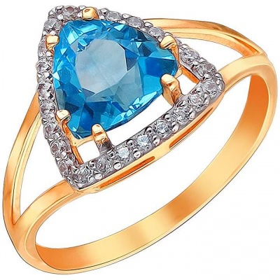 

Кольцо из серебра с фианитом/топазом р. 18 Эстет 01К3511273А-2, 01К3511273А-2