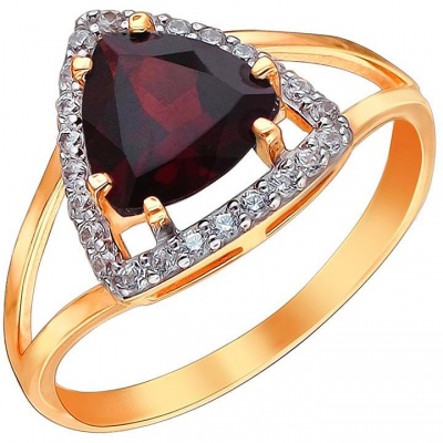 

Кольцо из серебра р.  Эстет 01К3511273А-1, фианит/гранат, 01К3511273А-1