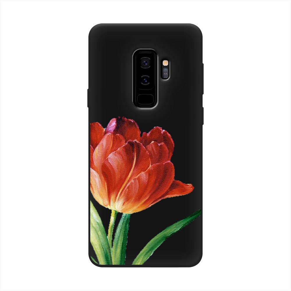 фото Чехол awog "красный тюльпан" для samsung galaxy s9 +