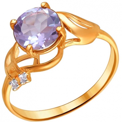 

Кольцо из серебра с фианитом/аметистом р. 18 Эстет 01К3511270А-3, 01К3511270А-3