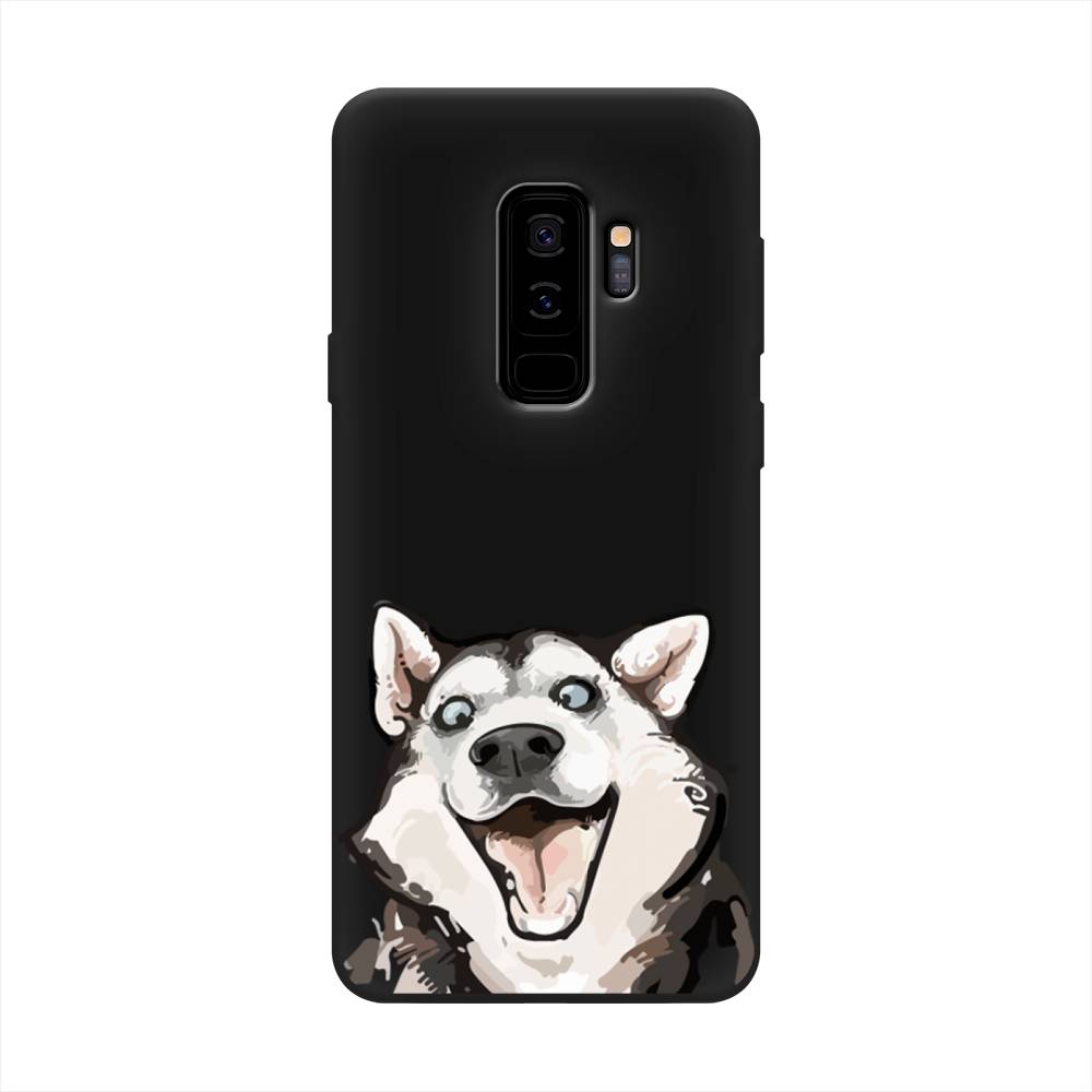 

Чехол Awog на Samsung Galaxy S9 + "Радостный хаски", Белый;голубой;черный, 25852-1