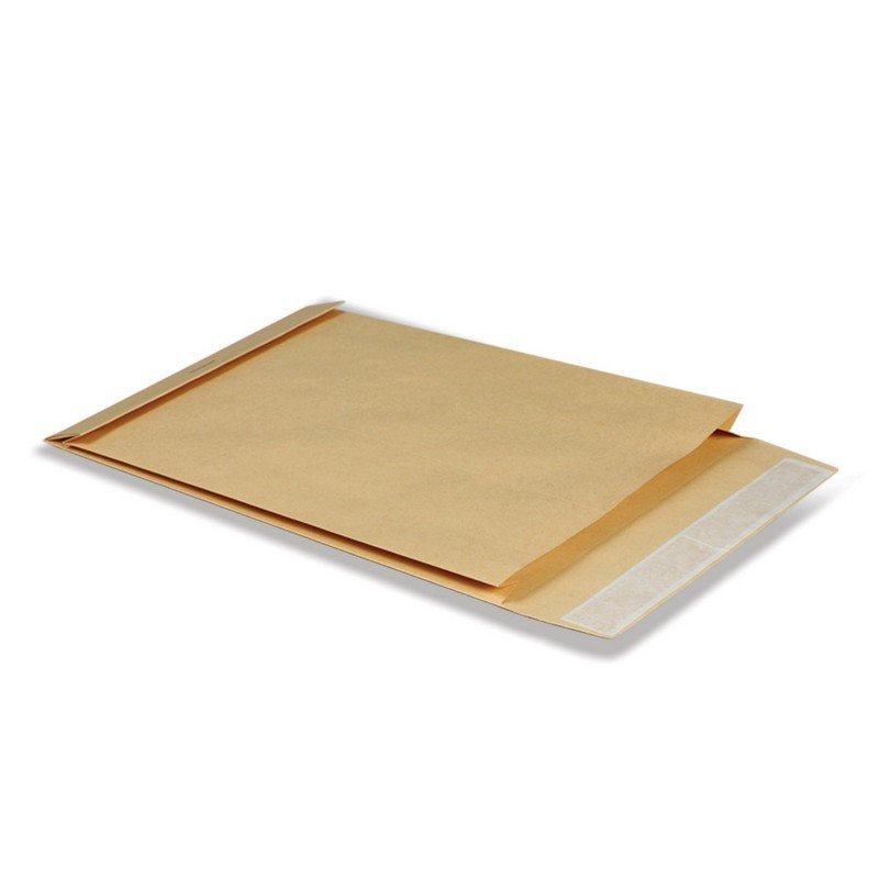 Конверт-пакет С4 объемный (229х324х40 мм), до 250 листов, крафт-бумага, отрывная полоса
