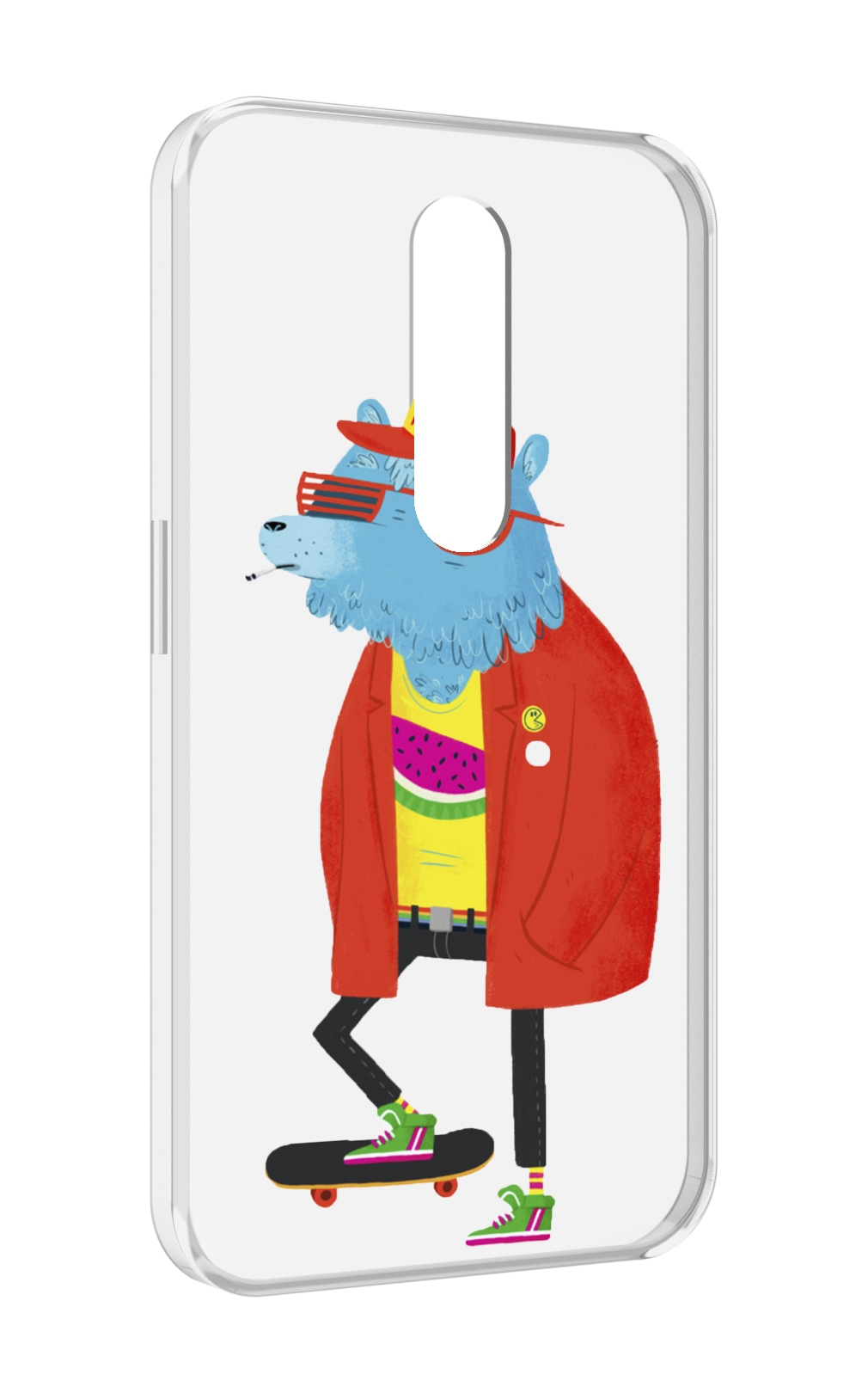 

Чехол MyPads медведь на скейте для Motorola Moto X Force (XT1585 / XT1581), Прозрачный, Tocco