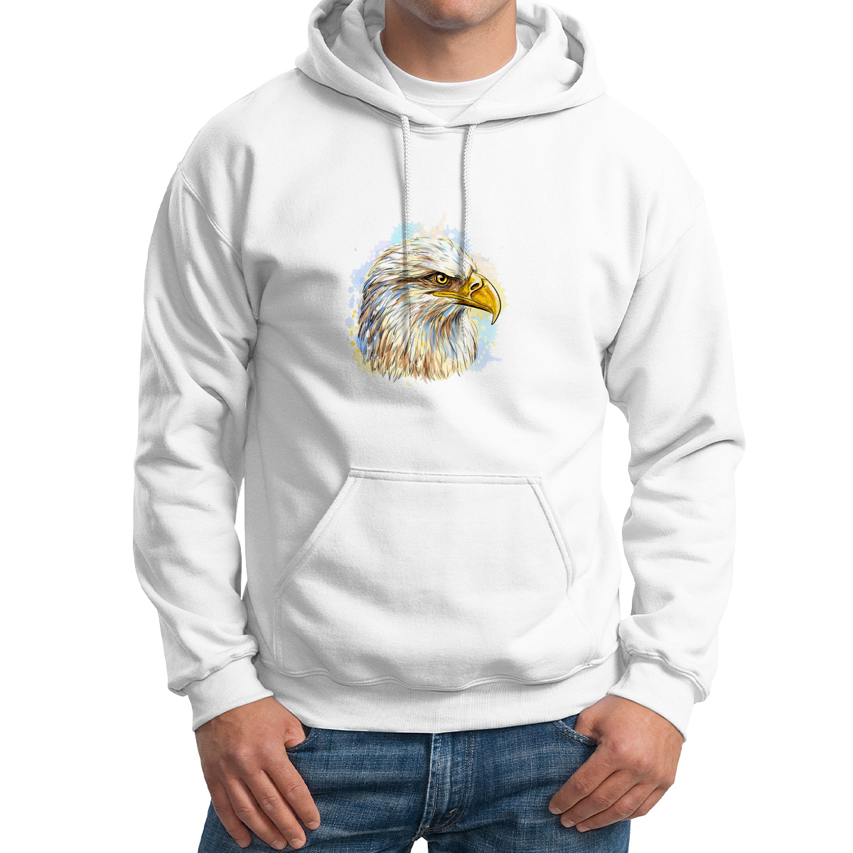 

Худи унисекс CoolPodarok Животные. Орёл белое 50 RU, M0501604