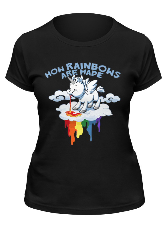 

Футболка женская Printio Единорог (unicorn) черная L, Черный, Единорог (unicorn)