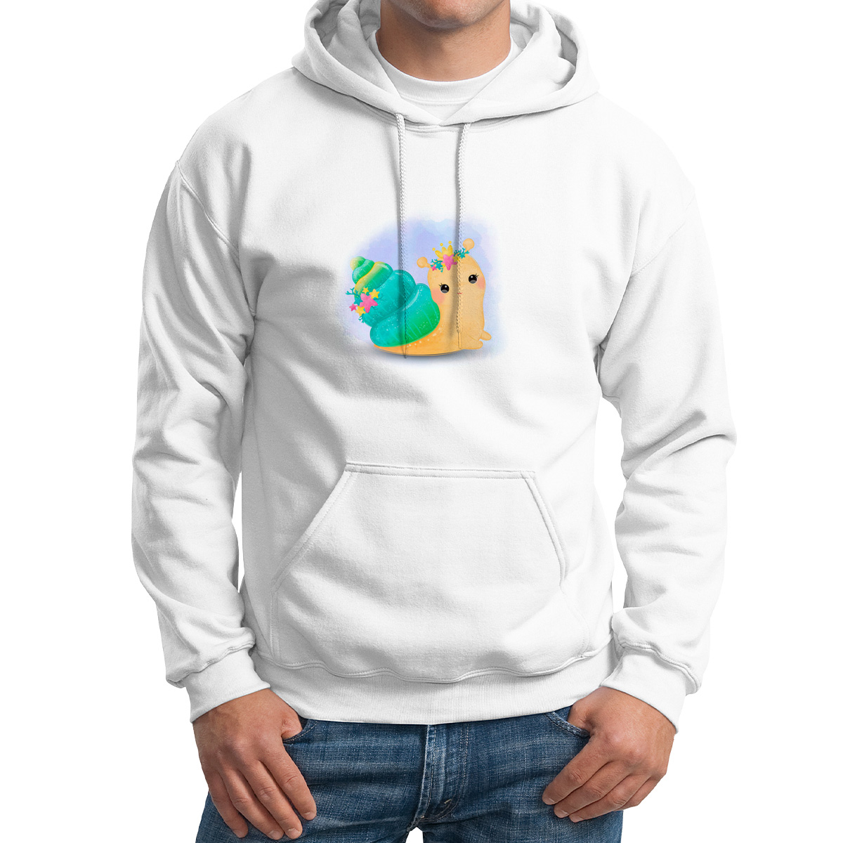 

Худи унисекс CoolPodarok Дети. Улитка акварель белое 50 RU, M0501580