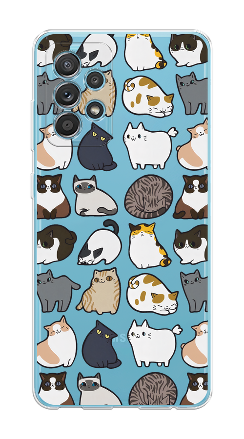 

Чехол на Samsung Galaxy A52/A52s "Милые котики", Прозрачный;белый;серый, 2102450-1