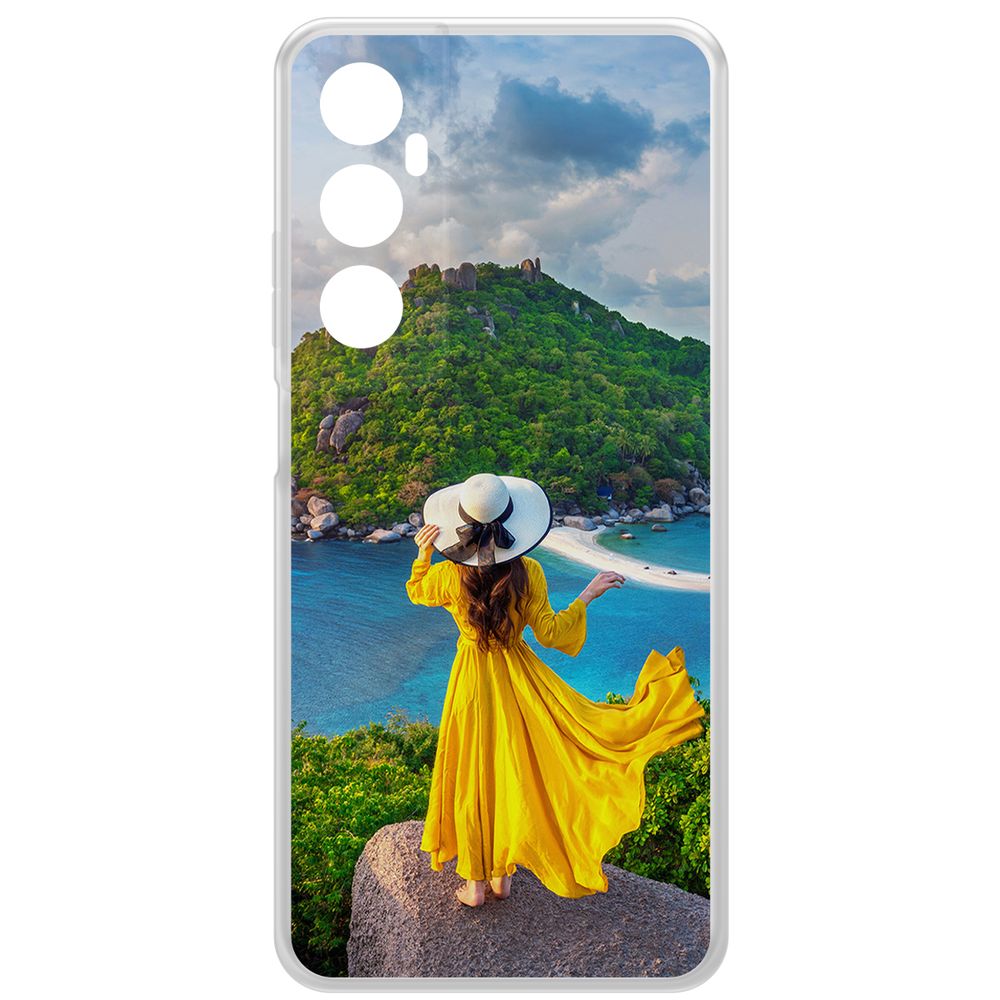 

Чехол-накладка Krutoff Clear Case Платье летнее женское для Realme C65, Прозрачный