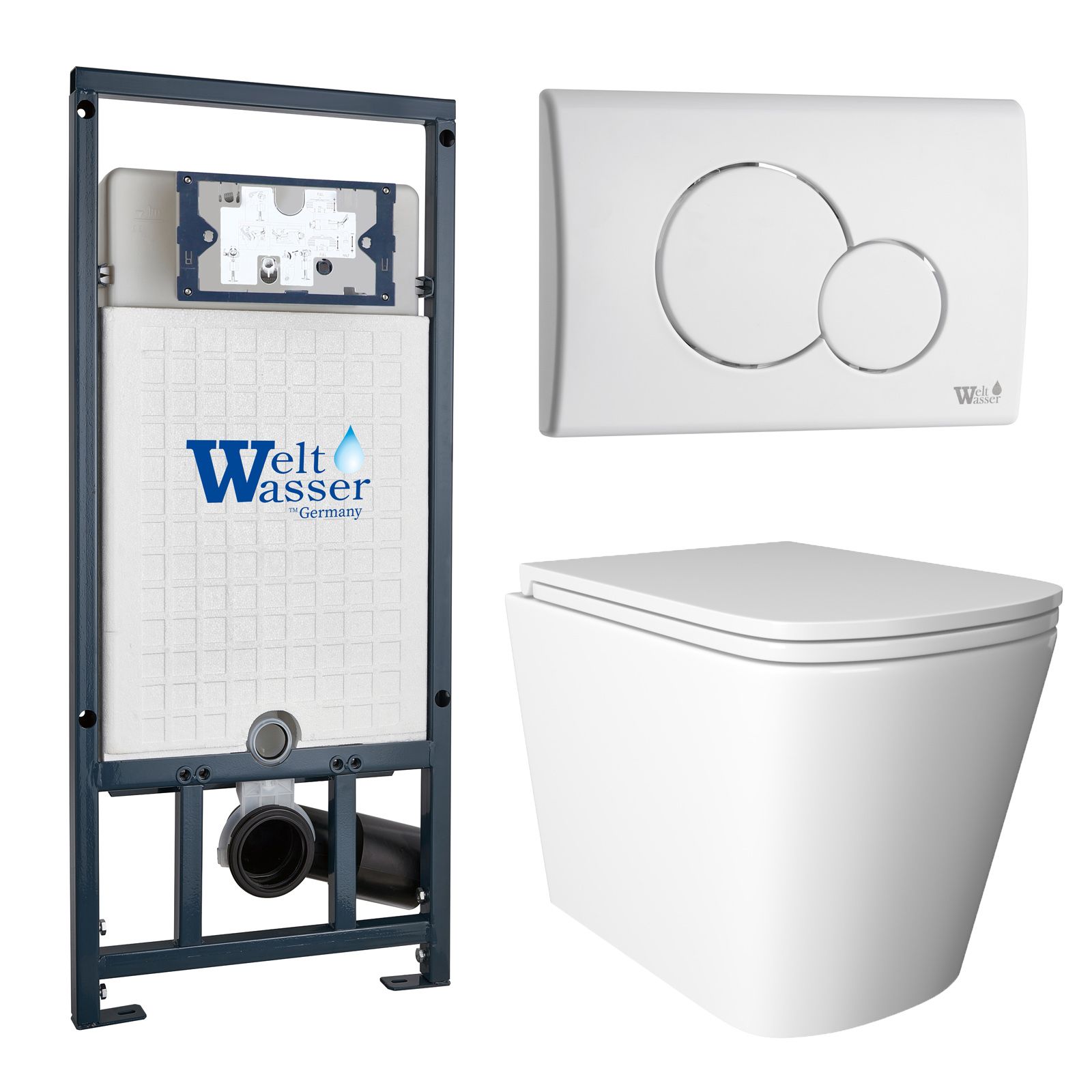 

Инсталляция Weltwasser Mar 507+Кнопка Mar 507RD GL-WT белая+Verna JK3021022 белый унитаз, Marberg JKS302507RGW