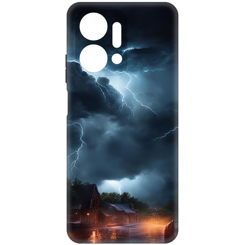 Чехол-накладка Krutoff Soft Case Ночная гроза для Honor X7a черный