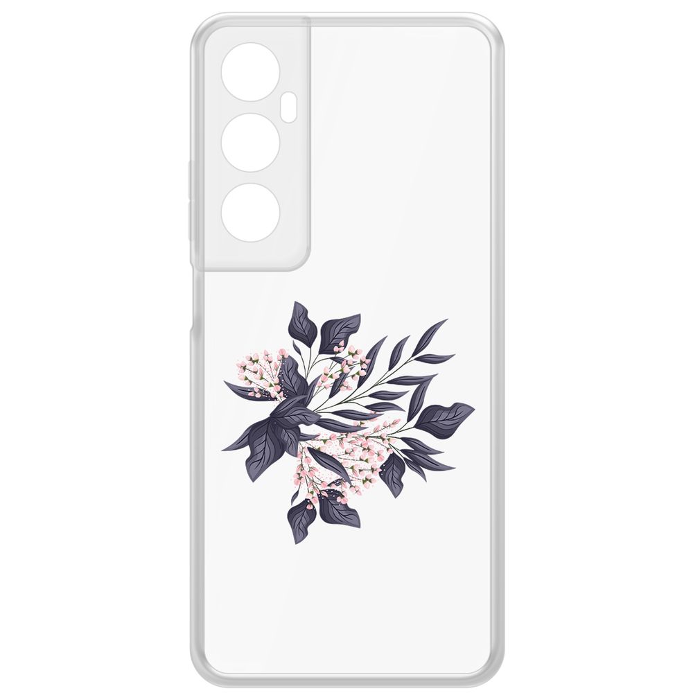 

Чехол-накладка Krutoff Clear Case Розовые бутоны для Realme C65