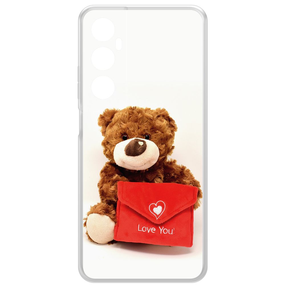 

Чехол-накладка Krutoff Clear Case Медвежонок тебя любит для Realme C65, Прозрачный
