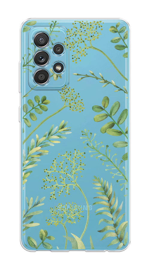 

Чехол на Samsung Galaxy A52/A52s "Green Leaves", Зеленый;прозрачный, 2102450-1