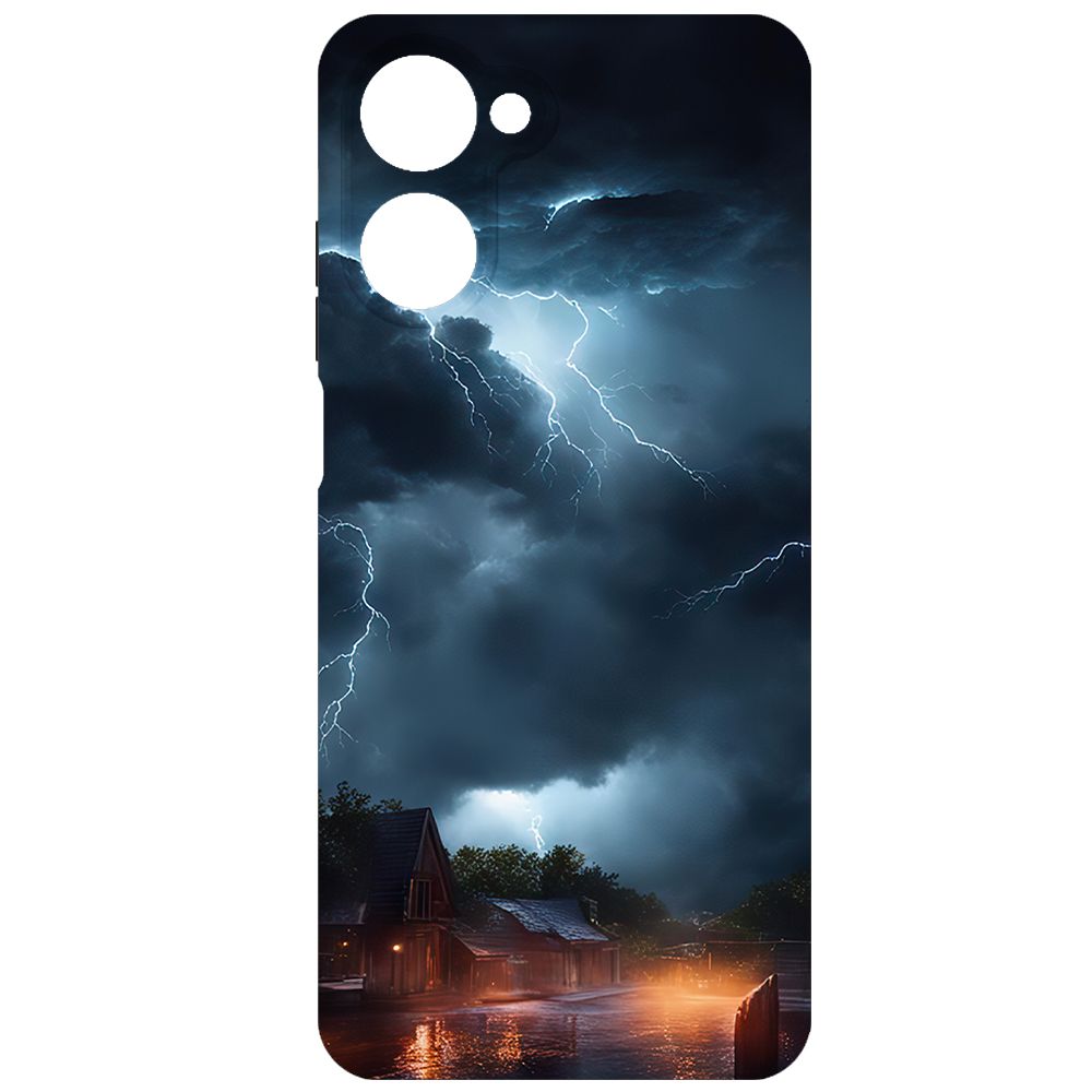 

Чехол-накладка Krutoff Soft Case Ночная гроза для Realme 10 4G черный