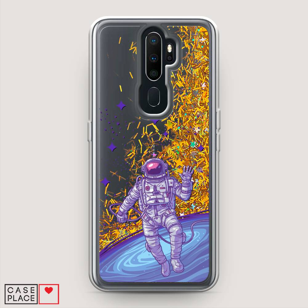 

Жидкий чехол с блестками "Космонавт в открытом космосе" на Oppo A5 (2020), 251390-1