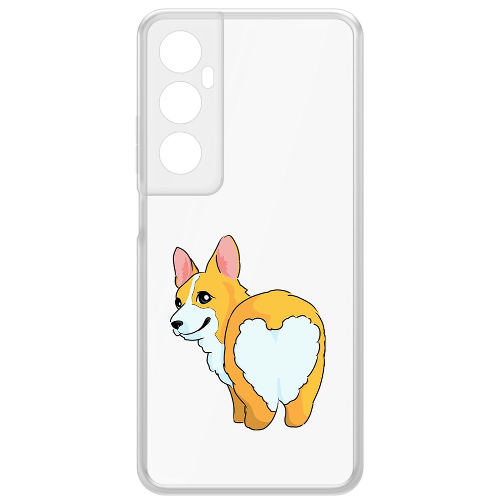 

Чехол-накладка Krutoff Clear Case Рисованный корги вид 2 для Realme C65, Прозрачный