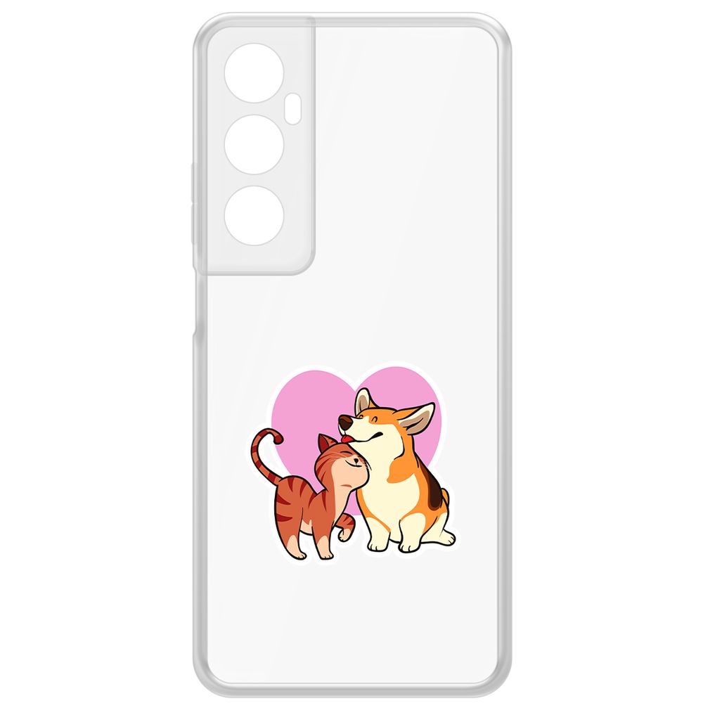 

Чехол-накладка Krutoff Clear Case Любовь противоположностей для Realme C65, Прозрачный