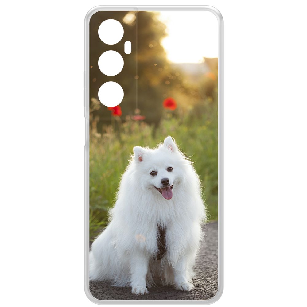 

Чехол-накладка Krutoff Clear Case Белый шпиц для Realme C65, Прозрачный
